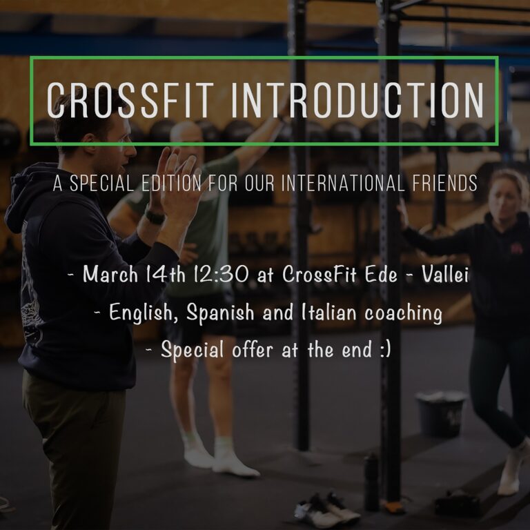 Curious about CrossFit?

Join our free introductory workout on March 14 and discover in a relaxed and welcoming setting whether CrossFit is right for you.

During this special edition, the entire introduction will be given in English. We’ll explain what CrossFit is all about and guide you step by step through a beginner-friendly workout with plenty of personal coaching.

An Italian- and Spanish-speaking coach will also be present.

Interested?
Send a WhatsApp to +31 318 250 370 and we’ll reserve your spot.